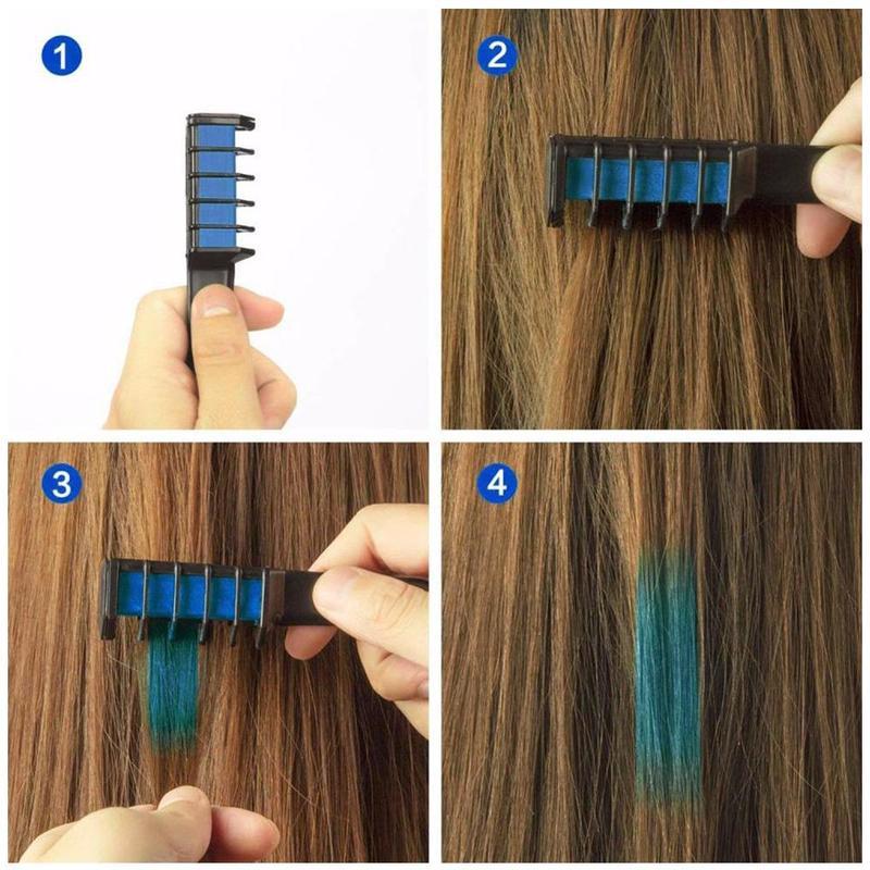 Temporary Mini Hair Color Crayon Dye Chalk with Brush Box