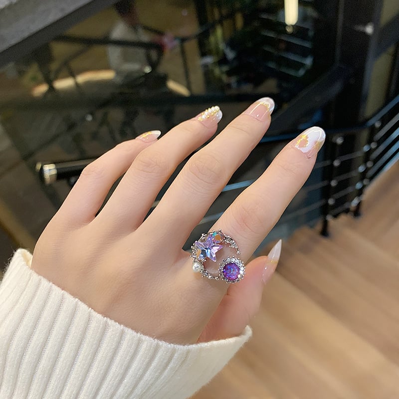 Zircon pearl ring