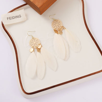 Tassel feather earrings
