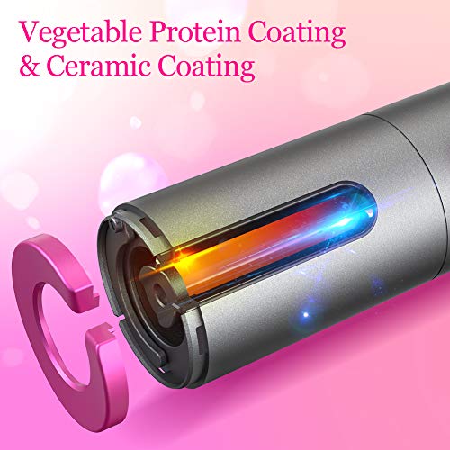 Cordless Auto Curling Wand – 5000mAh USB Hair Styler LCD
