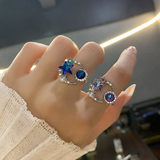 Zircon pearl ring
