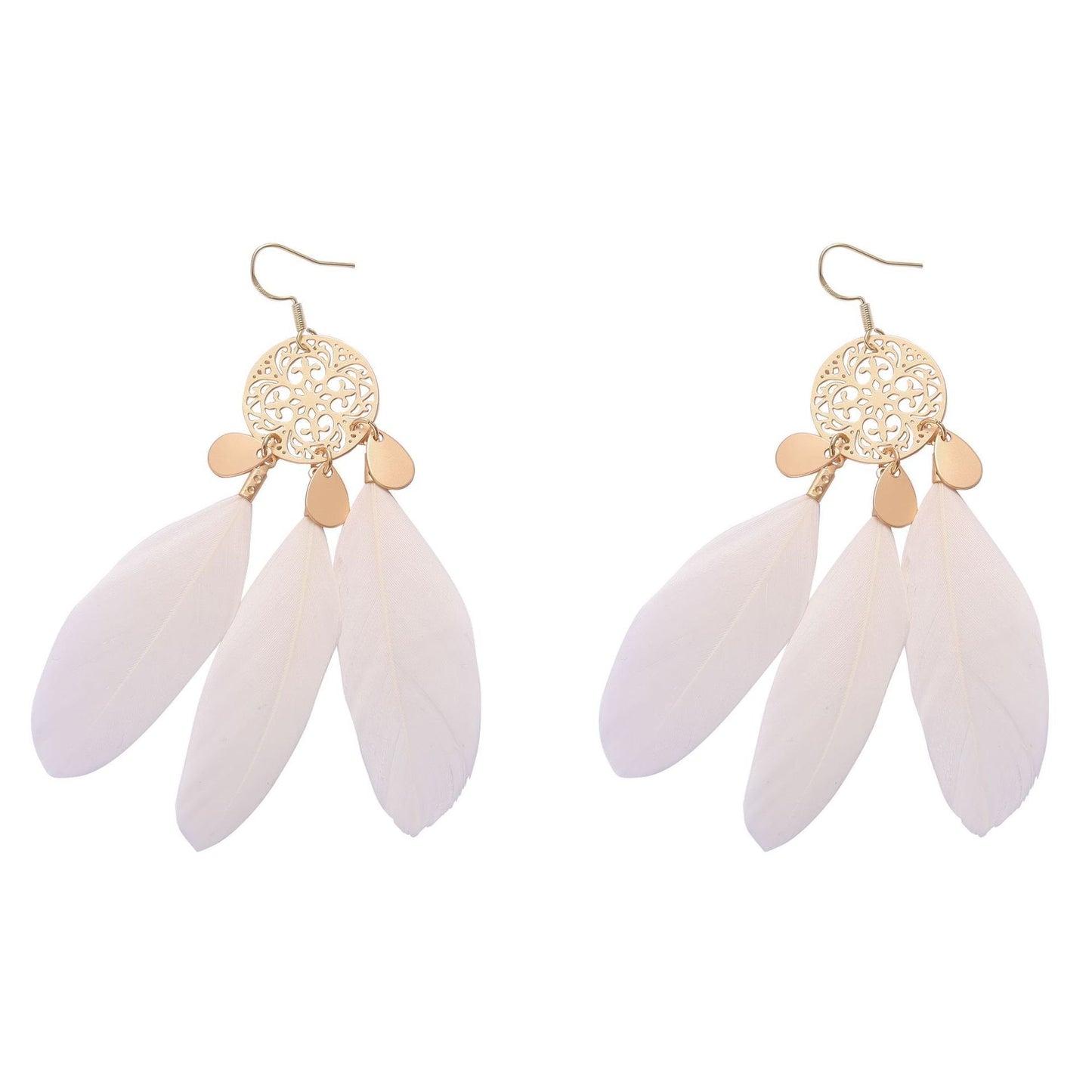 Tassel feather earrings