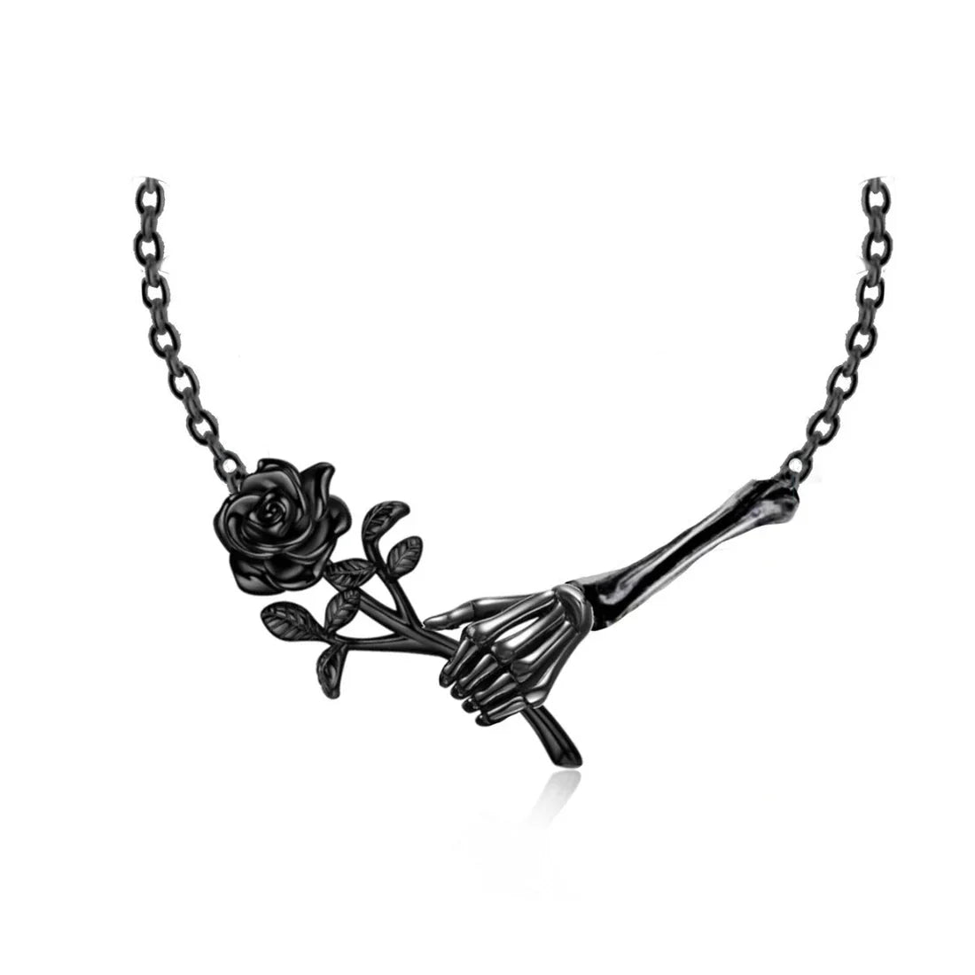 Retro Fashion Hand Rose Pendant Necklace